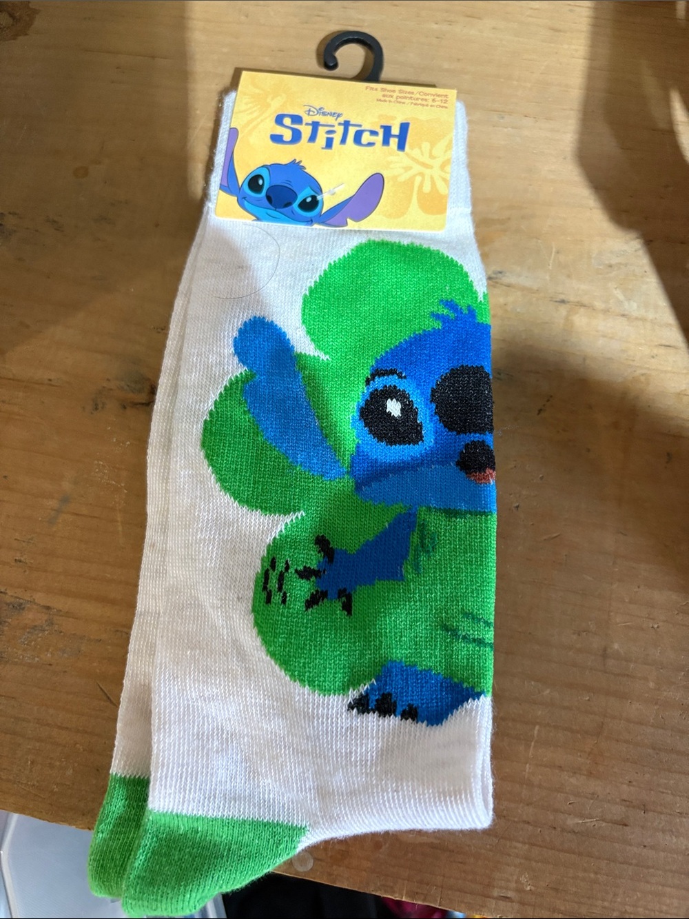 Disney Stitch Crew Socks - Blue, Green & White